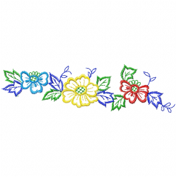 Flowers And Tree Embroidery Design 5